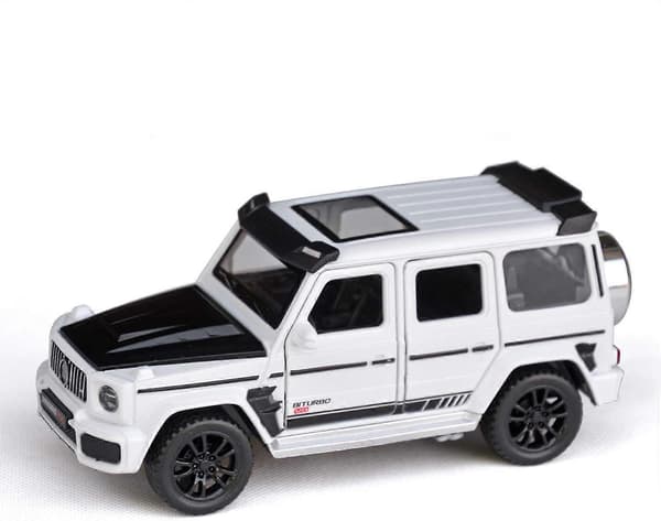 HUOGUO 1:32 SUV Barnleksaker Pressgjuten Legeringsbil Modell Samling Barnfordon (BBS - Vit)