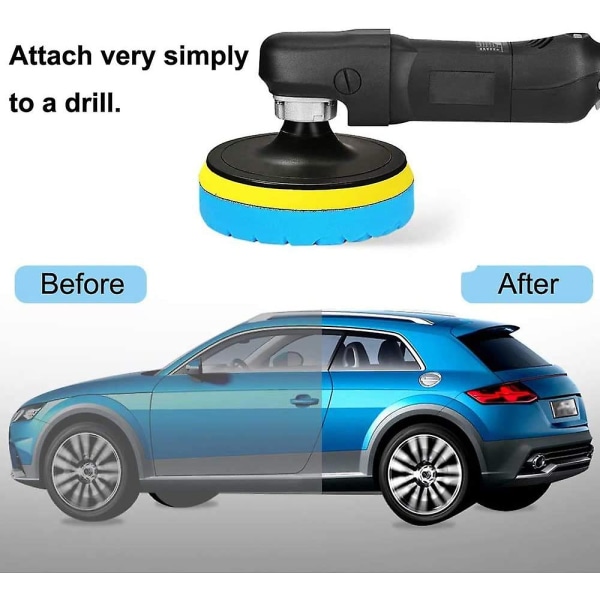 5 stk 125 mm bilpoleringsputer, Hex Logic Buffing Pad poleringssvamp, poleringsputersett for boresvamper, borpoleringssett