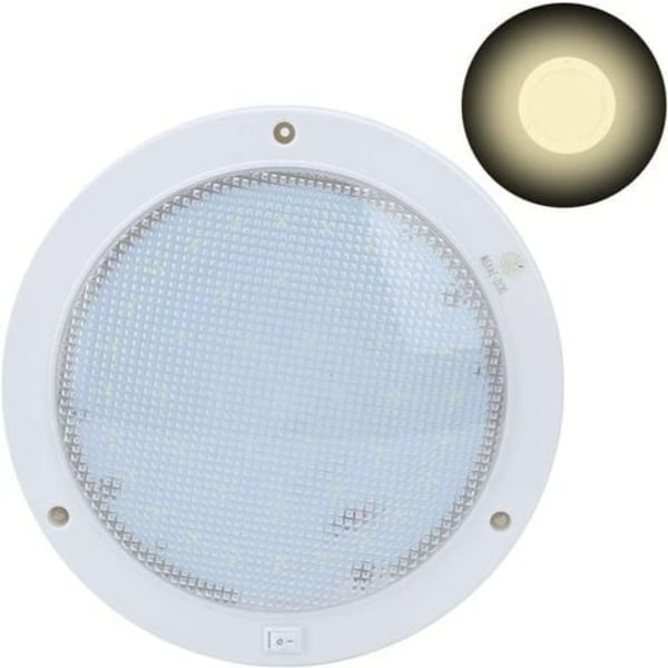 Pyöreä LED-kattovalaisin 9W kattovalaisin karavaanihuviveneen kattovalaisimiin jne. (Lämmin valkoinen valo)