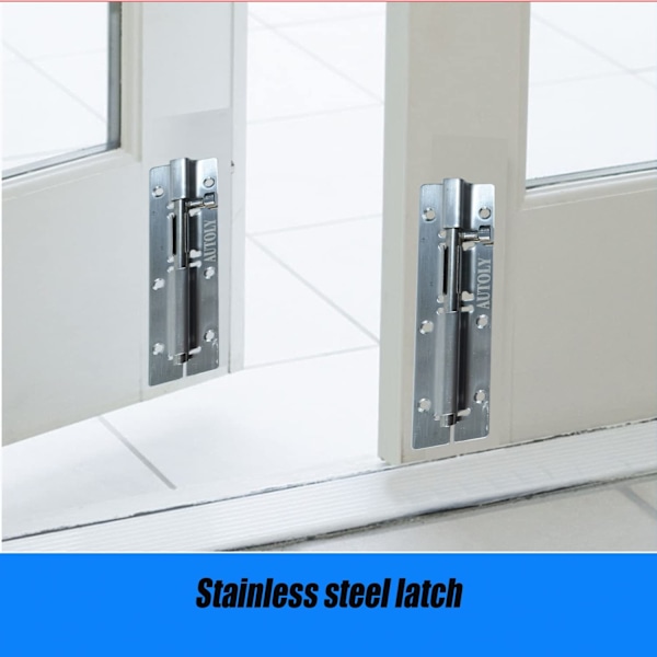 10 stk 2"X1" rustfrit stål automatisk portlås hardware til skurdøre og vinduer (med skruer)