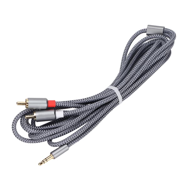 3,5 mm Jack til 2 RCA Aux Lydkabel til Effektforstærker Højttaler 3m