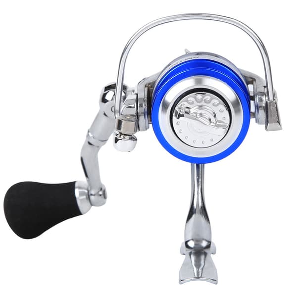 Helt Metall Mini Is Vinter Sten Havsfiske Drag Spinnrulle Blå Silver Utrustning