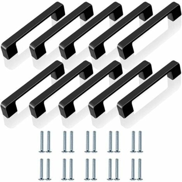 10 kpl 128 mm metallikaapin vetimet, tukeva ja kestävä kaapin kahva, helppo asentaa, mattamusta keittiön set