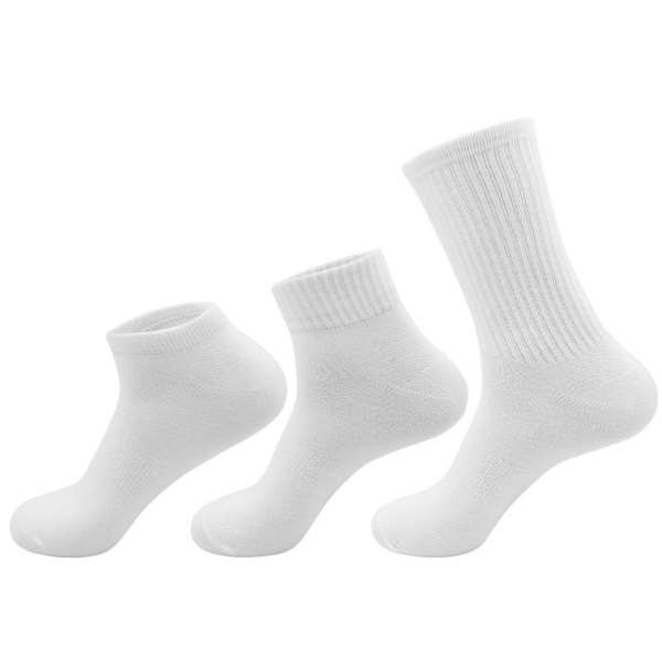 Valkoiset urheilusukat venesukat (5 paria) A