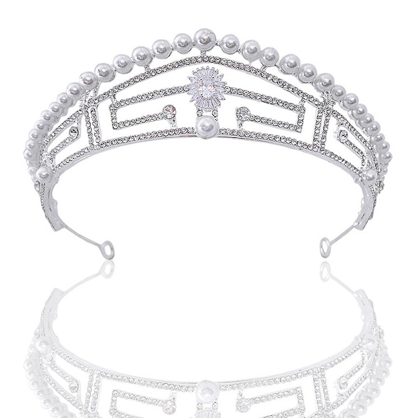 Full Diamond Zircon Crown Bridal Wedding Tiara Queen-pääpanta