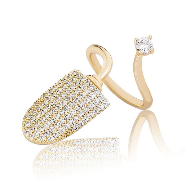 Spikerring For kvinner Gull Sølvfarge Ring Iced Out Aaa Micro Pave Justerbar Ring Hip Hop smykker gave