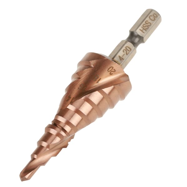 Snabbstål Hex Skaft Spiralspår Steg Kobolt Borr 4-20mm