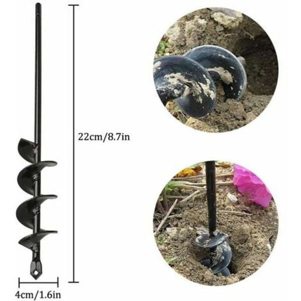 Trädgårdsborr, spiralborr Trädgårdsverktyg för plantering av träd/buskar/spinborr/planteringsskruv - 4×22cm