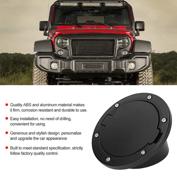 ABS Brændstoftankdæksel til Jeep Wrangler JK 2007 2017 Sort Biltilbehør