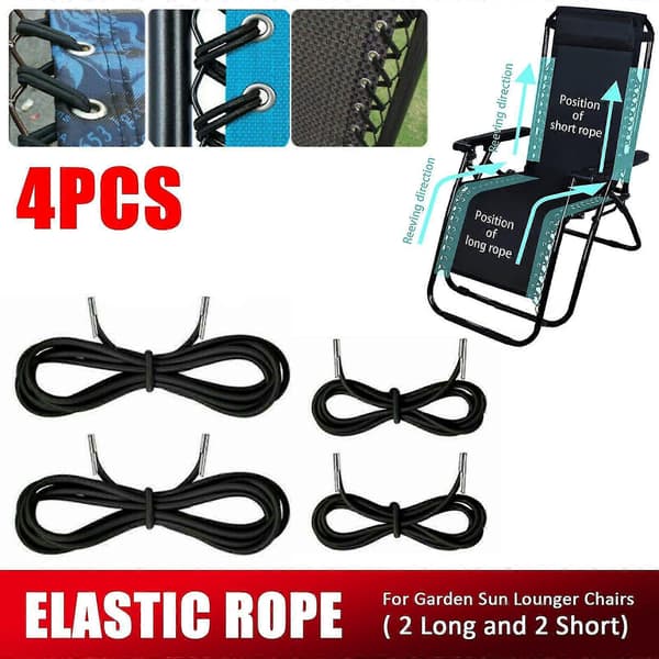 [qg]4x Elastiske snore til liggestole, zero gravity havestole