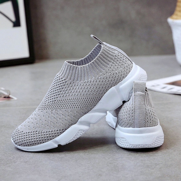 Kvinder Mesh Pumps åndbare sportssko flade sko Grey 37