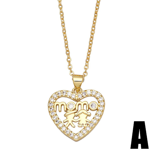 Halsband present till mamma Zircon Heart Stud Modesmycken Ac8235 B