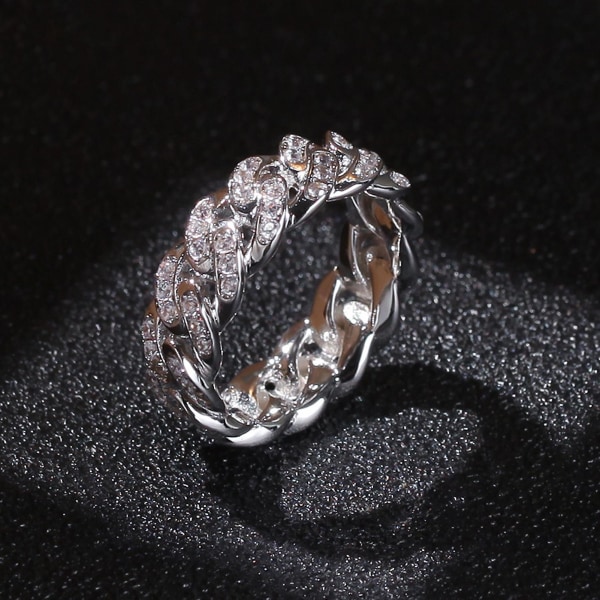 Mode Twisted Ring Creative Smycken Ring Cubic Zirconia Legering Finger Ring för present Silver US 7