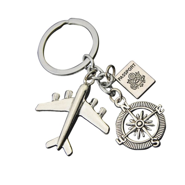 2 st Nyckelring Flygplan Attraktivt Mode Pass Hänge Hängande Ornament Nyckelringar Nyckelring Presenter