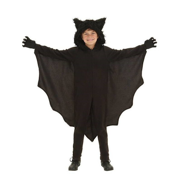 Halloween flagermus kostume ond vampyr dæmon cosplay fest kostume sort L Children's