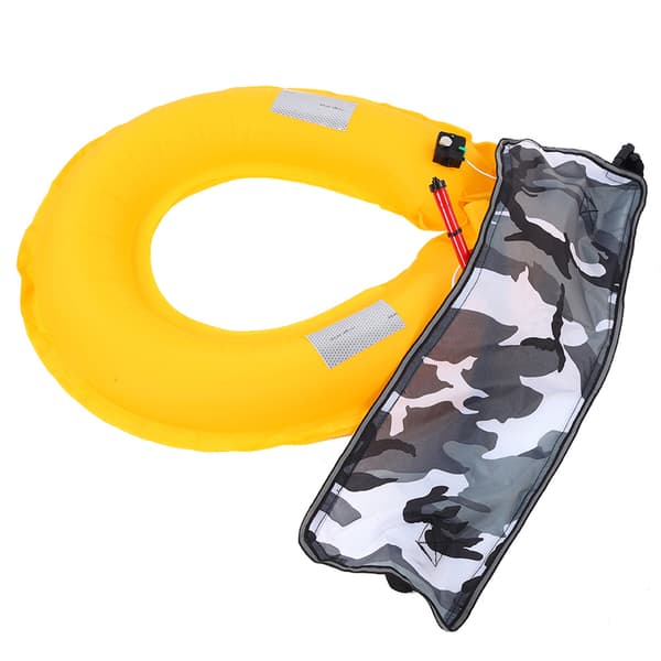 Justerbart oppusteligt redningsvestbælte - hvid camouflage