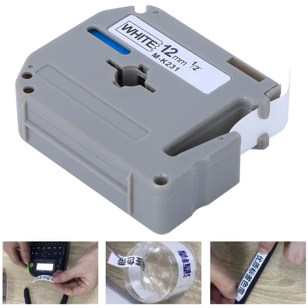 12 mm etiketbånd PET-tilbehør passer til etiketprinter PT-65 PT-70 PT-80