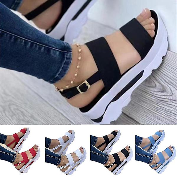 Kvinder Platform Sandaler Strappy Åndbar Ultra-tyk sål 40