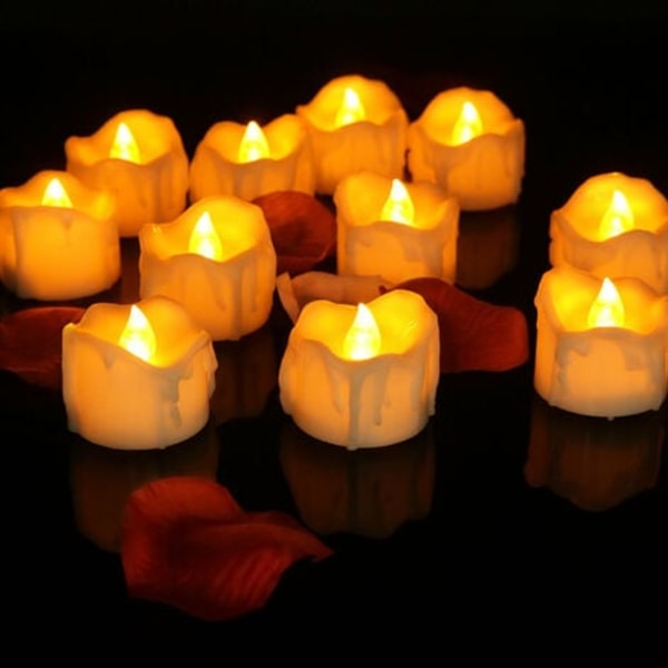 12 LED Blinkande Flameless Candle Light Batteridrivet värmeljus för bröllop Bordsdekoration Alla hjärtans dag Halloween