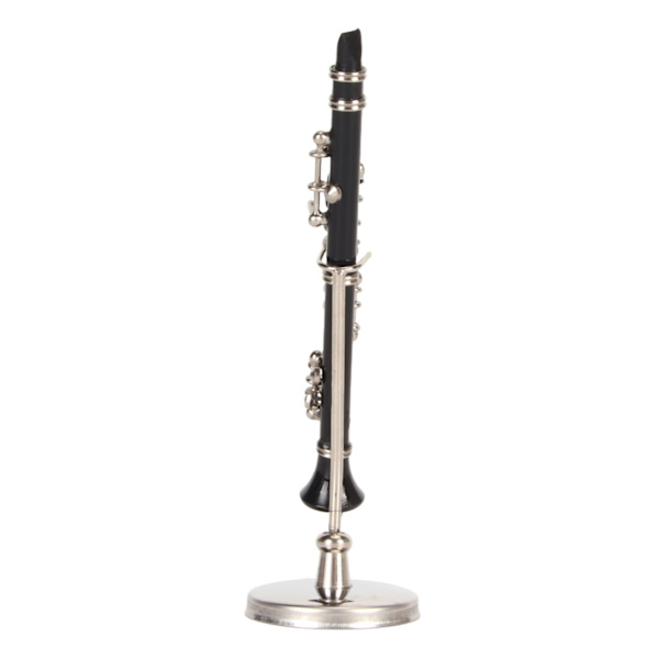 \"Mini Klarinet Model med Stativ og Etui - 3,15-tommer Skrivebordsdisplay Musikinstrument\"