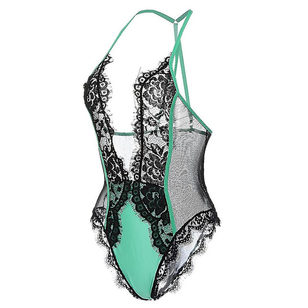 Kvinnor Spets Body Sexiga Underkläder Nattkläder Plus Size Green 4XL
