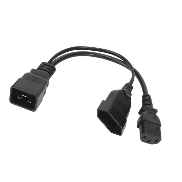 IEC320 C13 EU-plugg til IEC320 C20 Y-splitter strømledning 32 cm