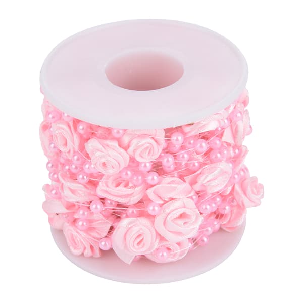 Rose Perle Bead Garland snor til DIY bryllupsdekoration (10m, lyserød)