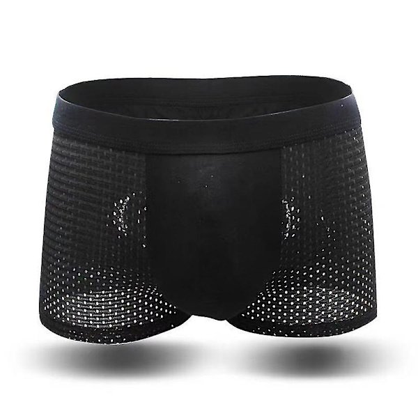 Män Mesh Boxer Brief Trunks Shorts Andas kalsonger Black L