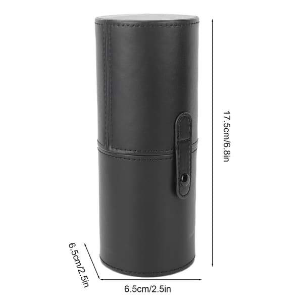 Bærbar Sort PU Makeup Børsteholder Organizer Opbevaringstaske
