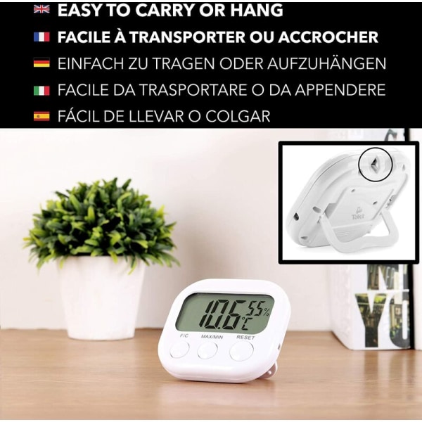 Elektronisk digital termohygrometer för inomhusbruk Termohygrometer - Hög noggrannhet - Digital termohygrometer