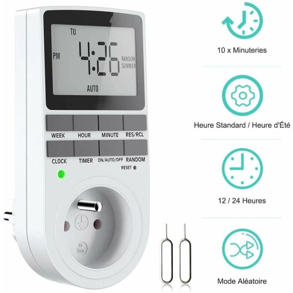 Europeisk standard storskjermtimer digital programmerbar utgang, ukentlig digital timer med LCD-display Passer for ind