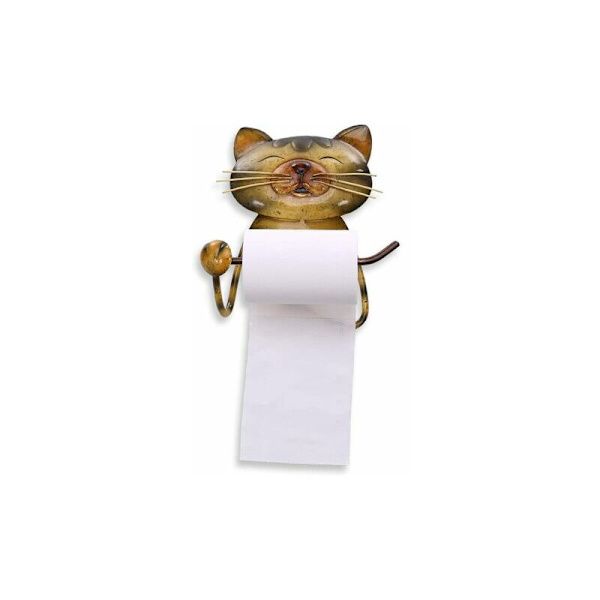 Kattunge Väggpappersrulle Väggmonterad handdukshållare Kattjärn Toalettpappershållare Badrum Väggmonterad pappersrullehållare