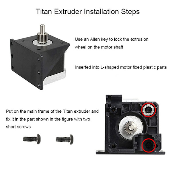 Titan Ekstruder Bowden Ekstruder Til V6 Hotend 3d Printer Cr10 Ender 3 Series, mega S X Series, 1,75 mm filament.