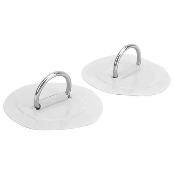 Oppustelig Båd Kajak PVC Marine Rustfrit Stål Fast Spænde D Ring Patch Sæt med 2 Hvid