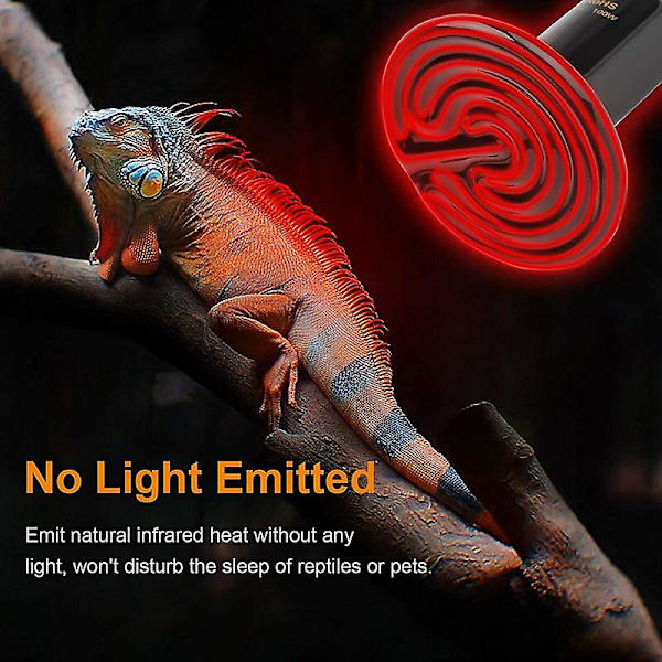 2 stk 100w keramisk varmelampe Klatredyrlampe Solvarmer Krybdyr Skildpadde Firben Luftpære Papegøje Temperaturkontrol Natlys
