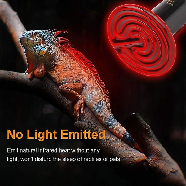 2 stk 100w keramisk varmelampe klatredyrlampe solvarmer reptil skilpadde øgle luftpære papegøye temperaturkontroll nattlys