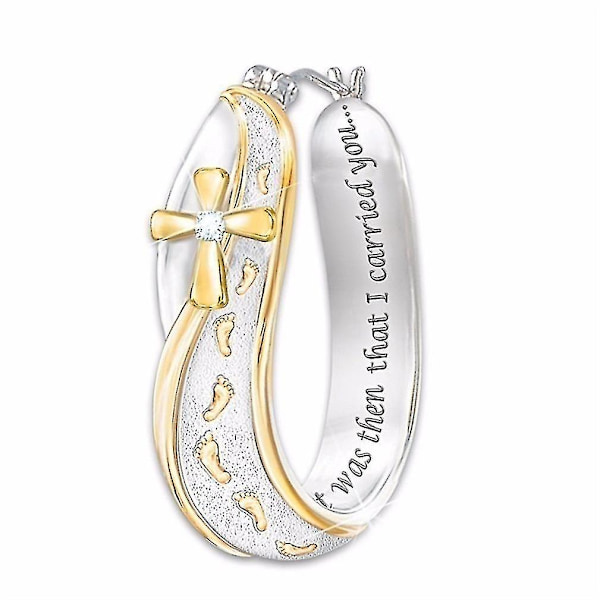 örhängen Footprints Round Frosted Cross Alloy Smycken För Ceremoni