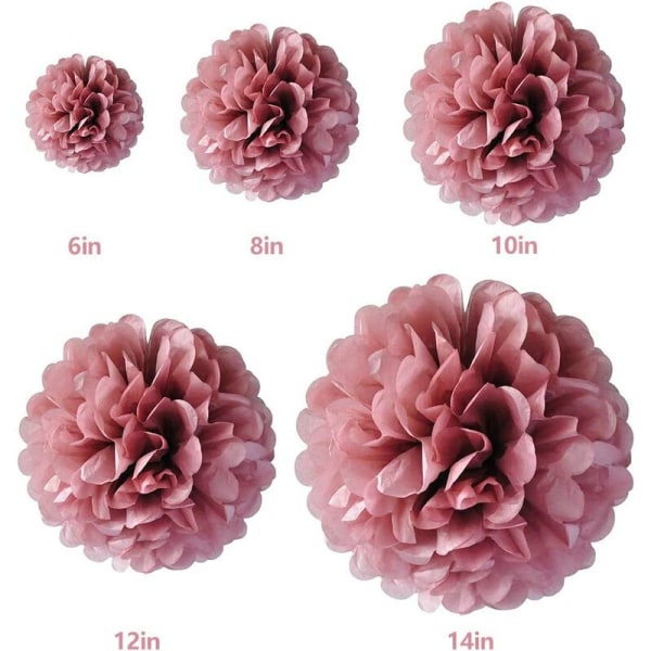 Papir Pom Poms, Papir Blomsterball, Pakke med 20