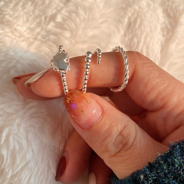 Ring Heart Stud S925 Silver Modesmycken Ac5169 1