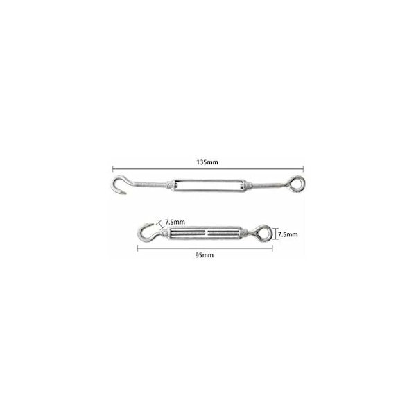 10-pack M4 krokar och ögon C till O Spänne 304 rostfritt stål Heavy Duty Spänning Wire Rep Hardware Kit för solskydd