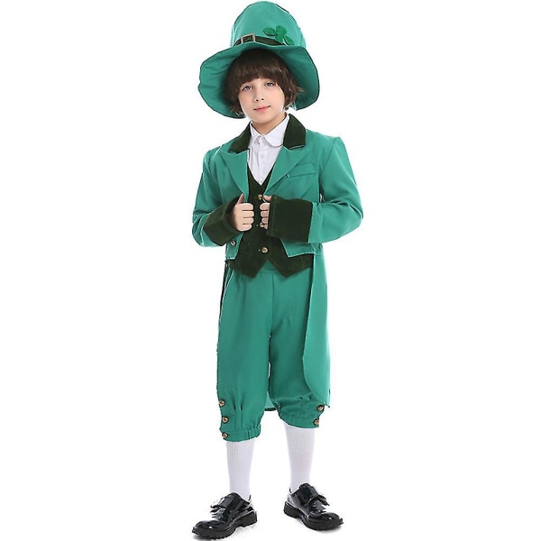Drenge kostume til børn St. Patrick Day Performance Outfit Cosplay M