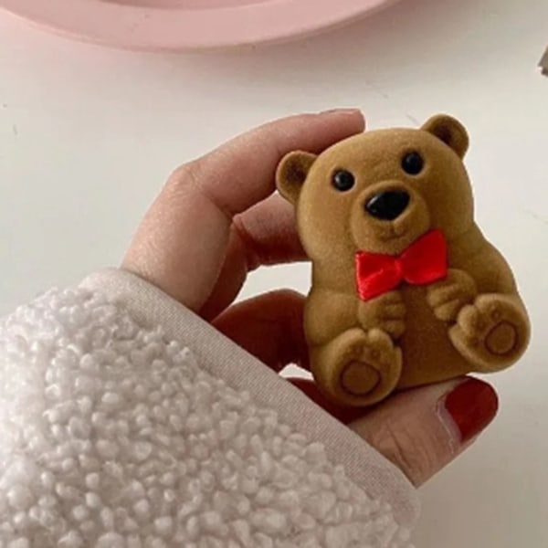 Mini Bjørn Displayboks: Søt, plassbesparende smykkeoppbevaringsboks med multifunksjonell design