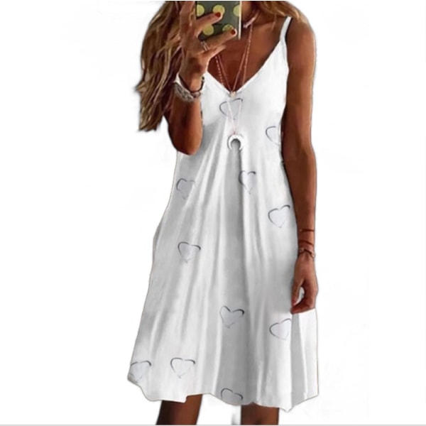 V- printed midi slipklänning M