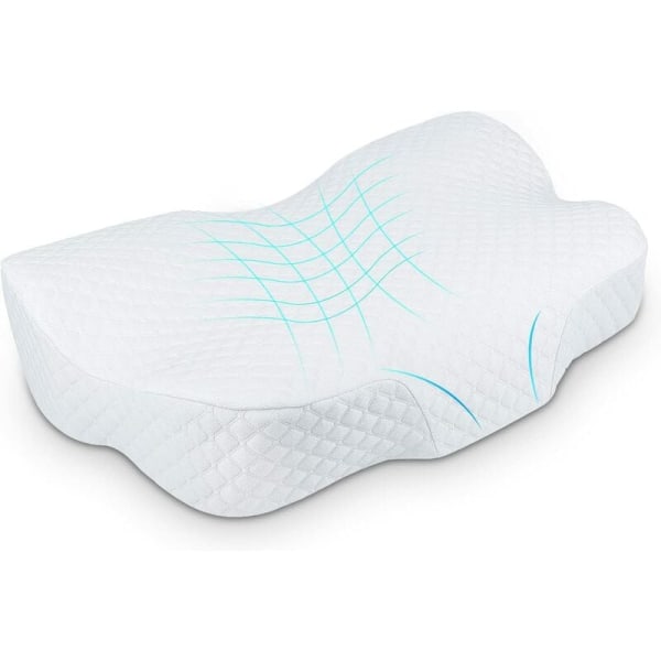 Ergonominen ortopedinen tyyny, 1 pestävä tyynyliina, Memory Foam kohdunkaulan tyyny, perhonen