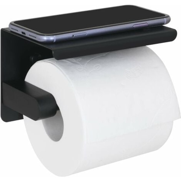 Självhäftande toalettpappershållare med hylla Väggmonterad toalettrullshållare Ingen borrning krävs SUS 304 Rostfritt stål Toi