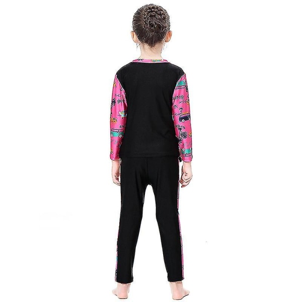 3kpl Lasten Tytöt Muslim Modest Uimapuku Burkini Islamic Swimwear Rantaasut Black 5-6 Years