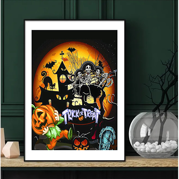 5d diamond painting uusi halloween yhdistelmä täysi timantti tee itse timantti tarra olohuoneen koristelu roikkuu kuva (5d diamond painting 30*40 hallo