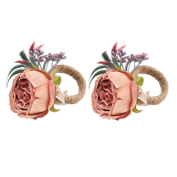 Innovativ 2. generations simuleret blomster servietringholder til hotelrestaurant pink