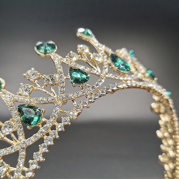 Jeweled Crowns Beautiful Headpiece Wedding Crown Wedding Tiaras Hårtilbehør For Prom bursdag Red