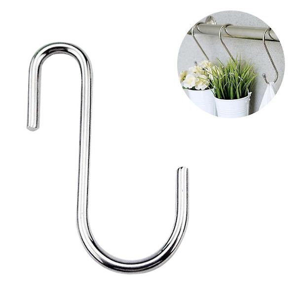 20 Pack Heavy Duty S Krokar Pan Grythållare Rack Krokar Hänghängare S Formade krokar För Köksartiklar Krukor Husgeråd Kläder Väskor Handdukar Växter Silver